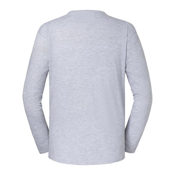 Fruit of the Loom Mens Iconic  Long-Sleeved T-Shirt / Heather Grey - Picture 2 of 3